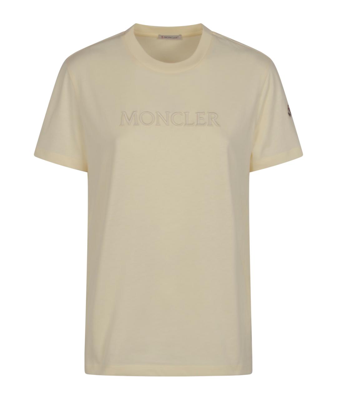 MONCLER Белая хлопковая футболка, фото 1