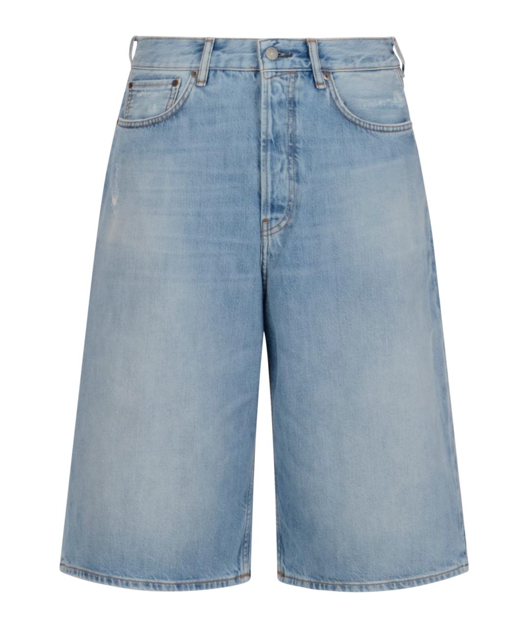 ACNE STUDIOS Голубые хлопковые шорты, фото 1