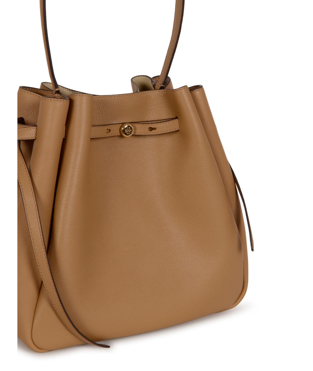 TORY BURCH Бежевая кожаная сумка с короткими ручками, фото 4