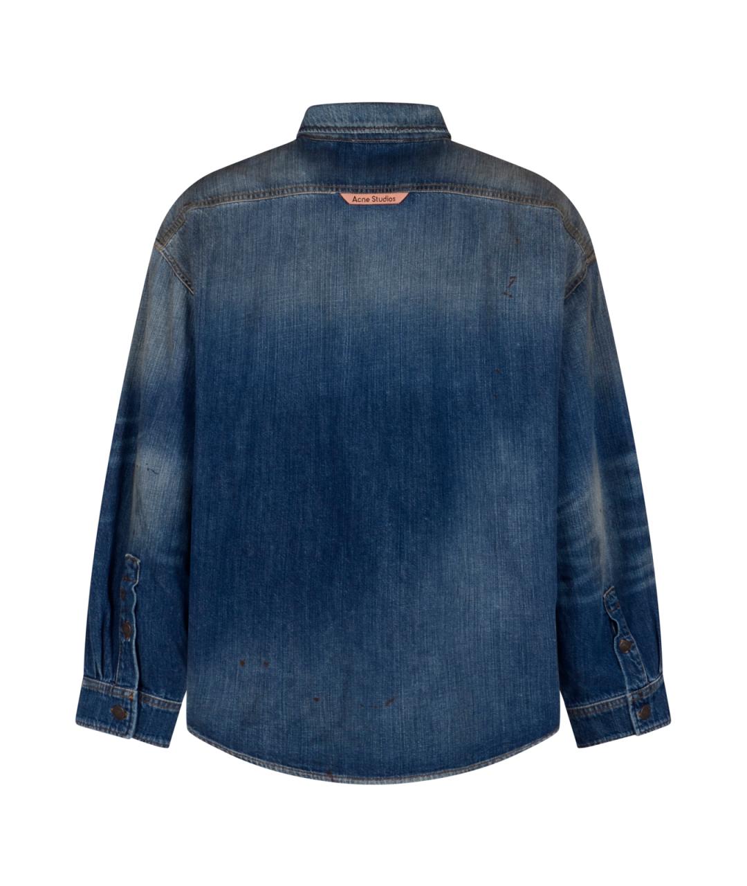ACNE STUDIOS Синяя хлопковая кэжуал рубашка, фото 2