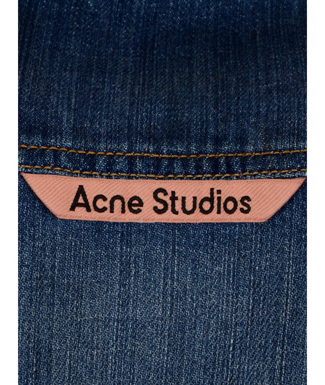 ACNE STUDIOS Синяя хлопковая кэжуал рубашка, фото 3