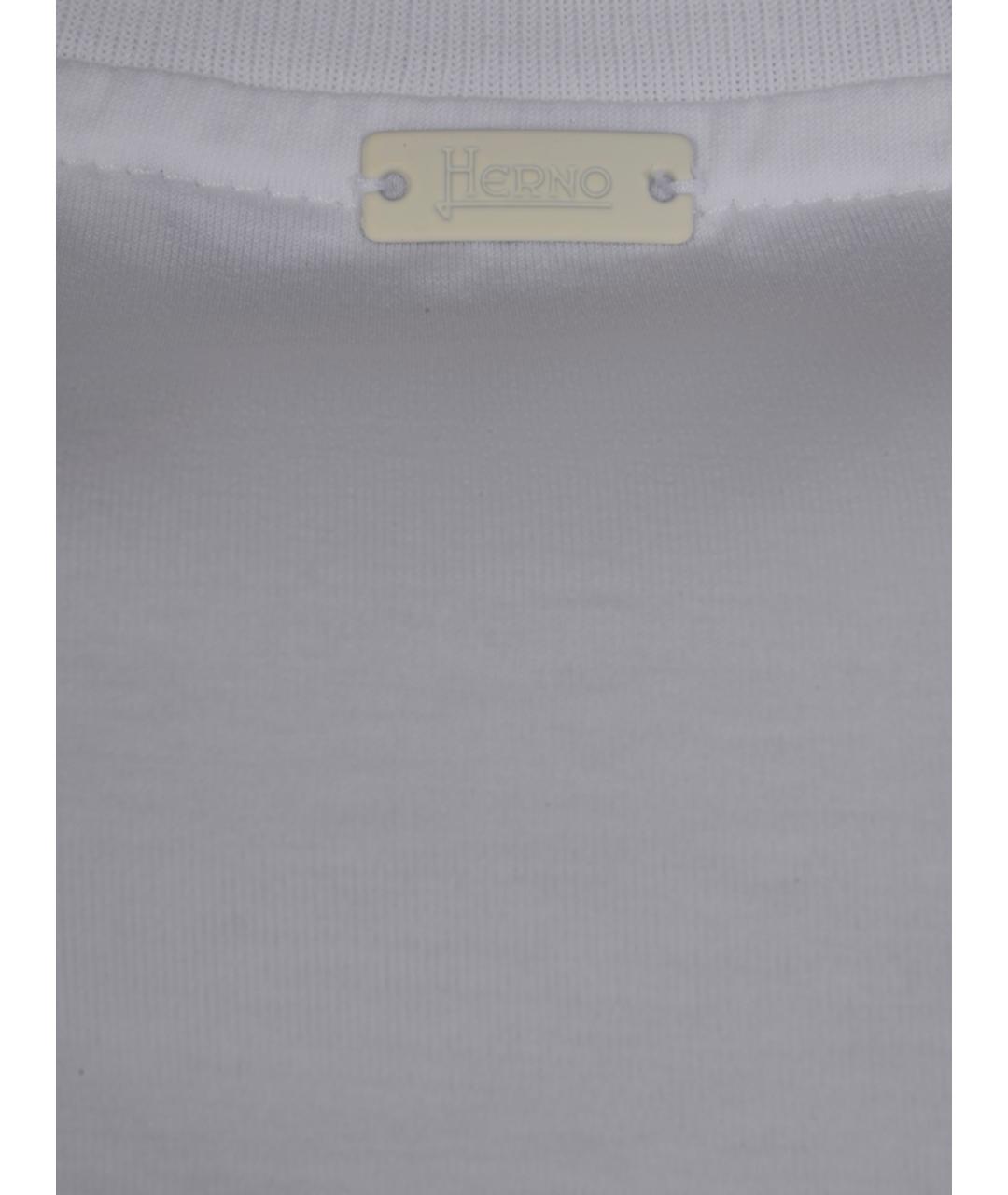 HERNO Белая хлопковая футболка, фото 3