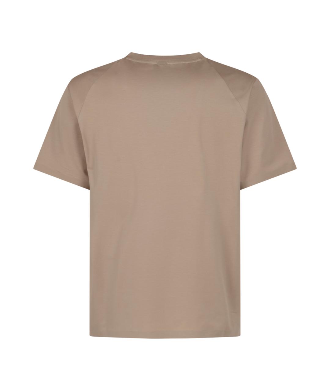 HERNO Коричневая хлопковая футболка, фото 2