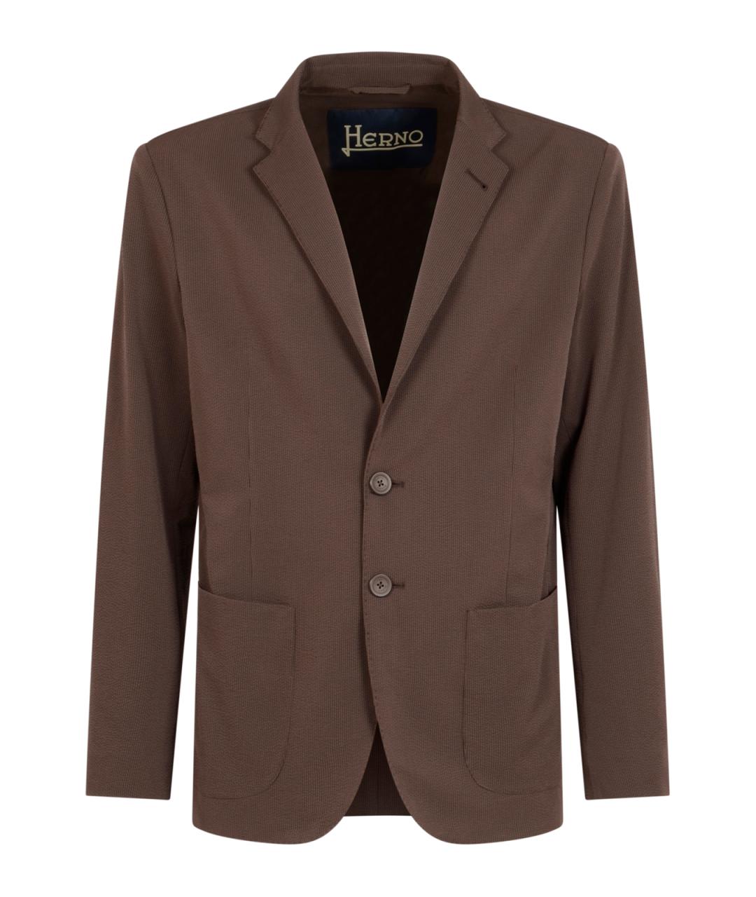 HERNO Коричневый пиджак, фото 1