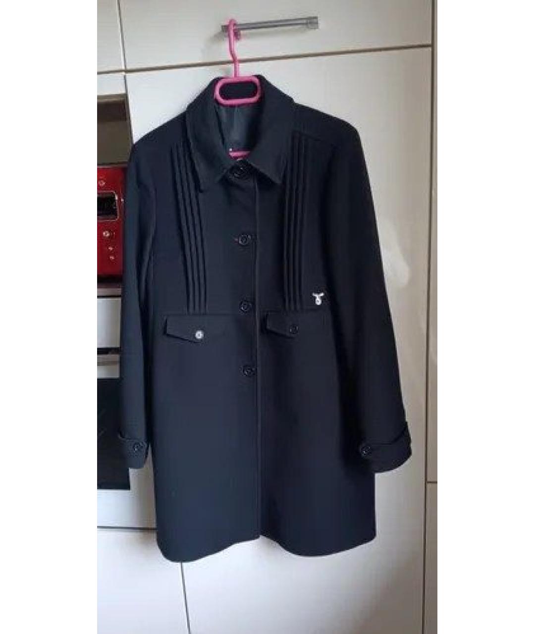 CALVIN KLEIN Черное шерстяное пальто, фото 5