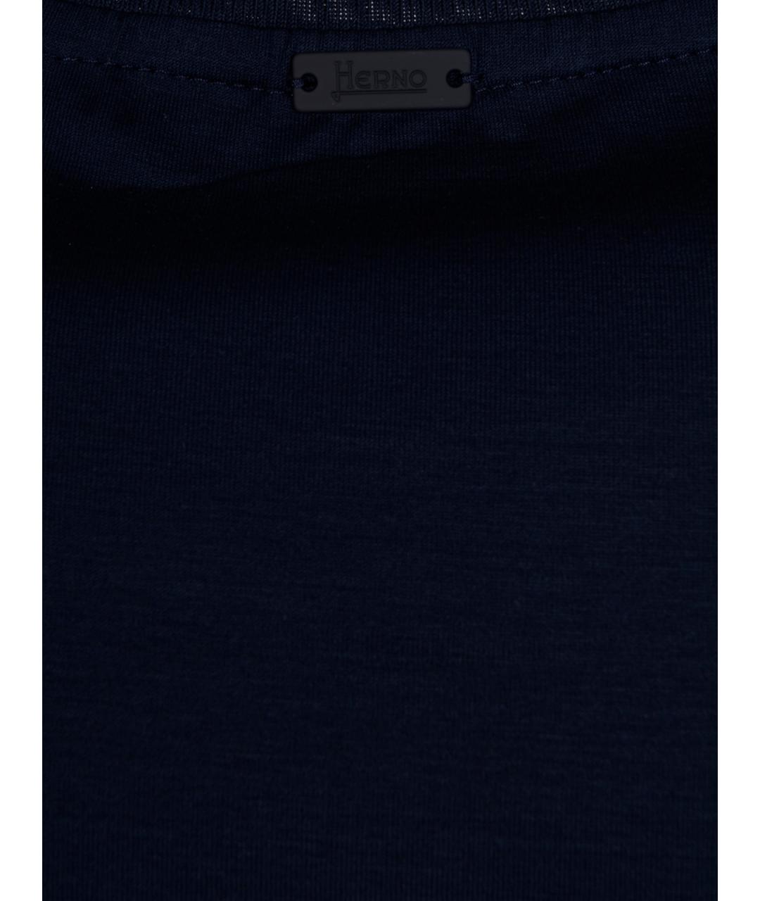 HERNO Синяя хлопковая футболка, фото 3