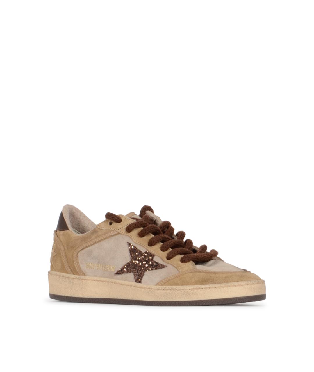 GOLDEN GOOSE DELUXE BRAND Бежевые кожаные кроссовки, фото 2