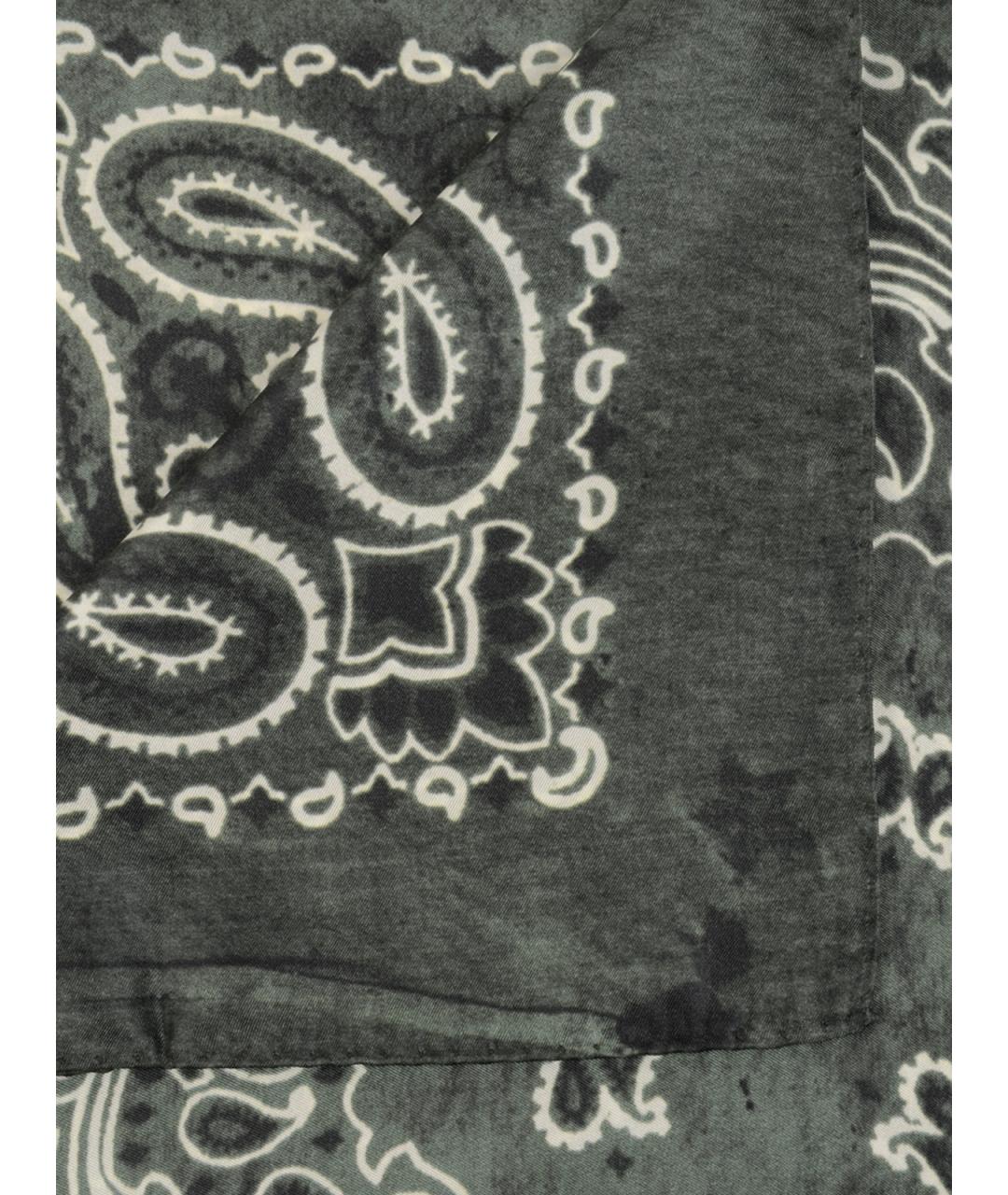 GOLDEN GOOSE DELUXE BRAND Зеленый шелковый шарф, фото 2