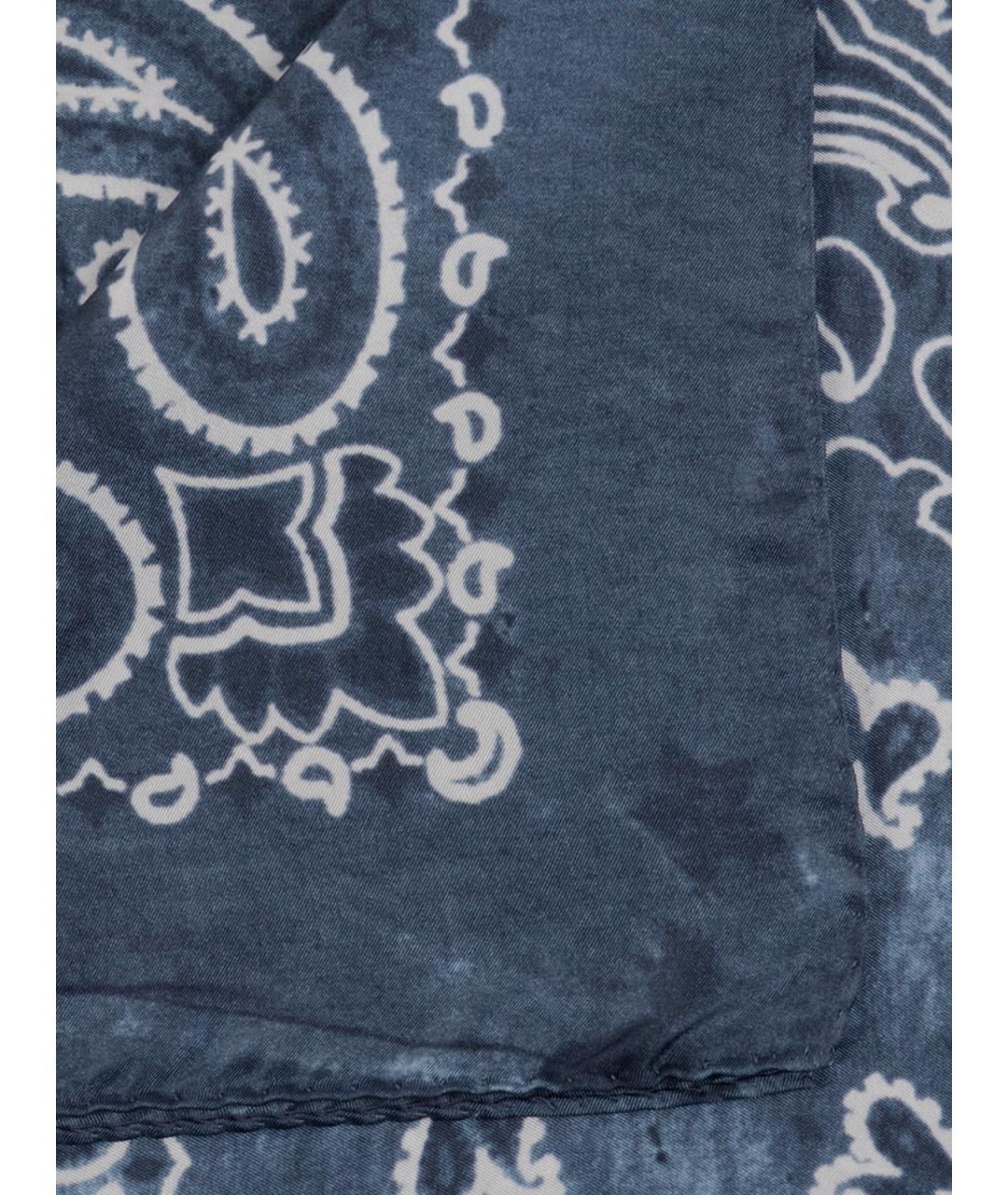 GOLDEN GOOSE DELUXE BRAND Синий шелковый шарф, фото 2