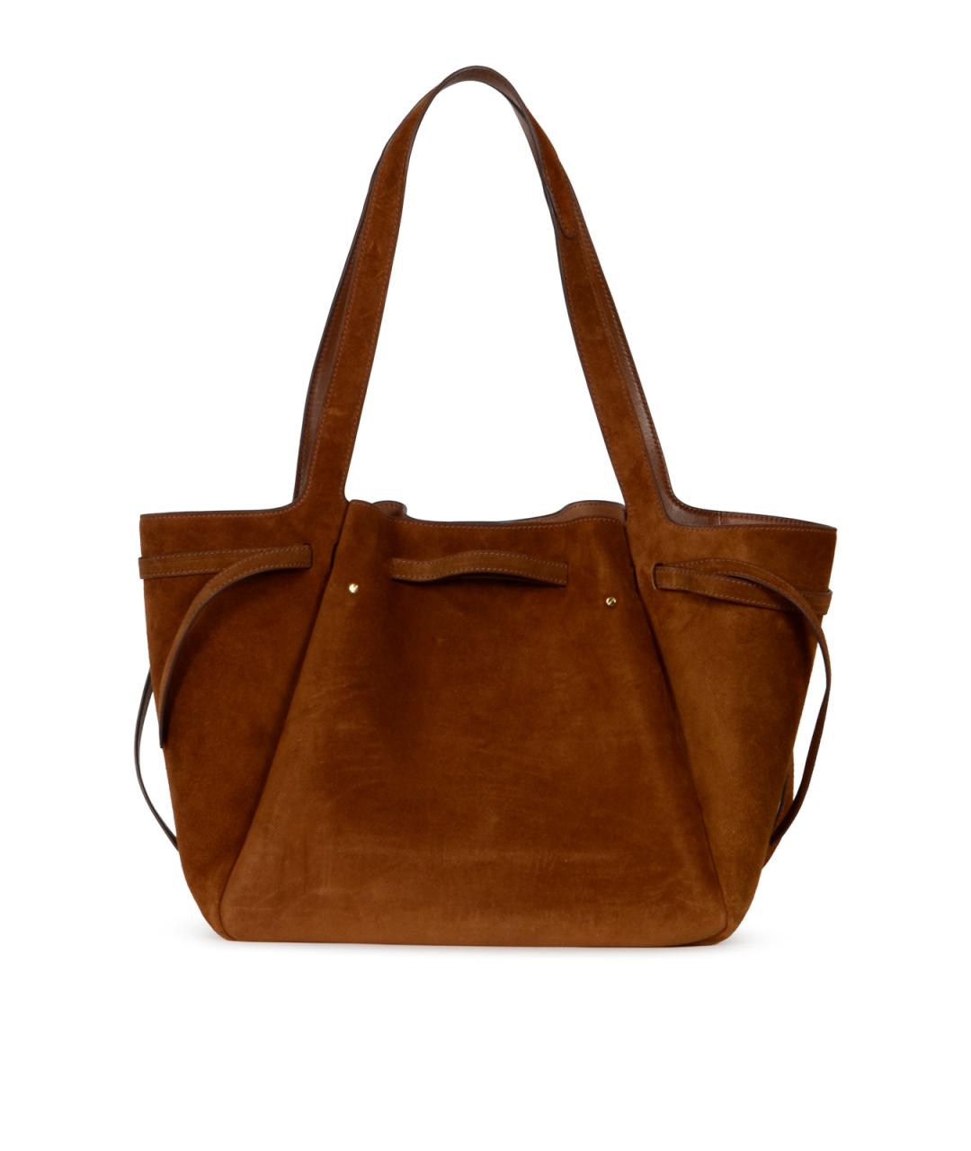 TORY BURCH Коричневая замшевая сумка тоут, фото 3