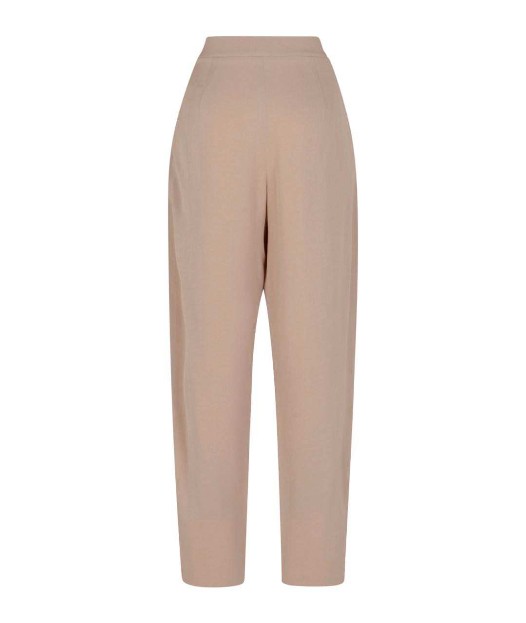 EMPORIO ARMANI Бежевые вискозные прямые брюки, фото 2