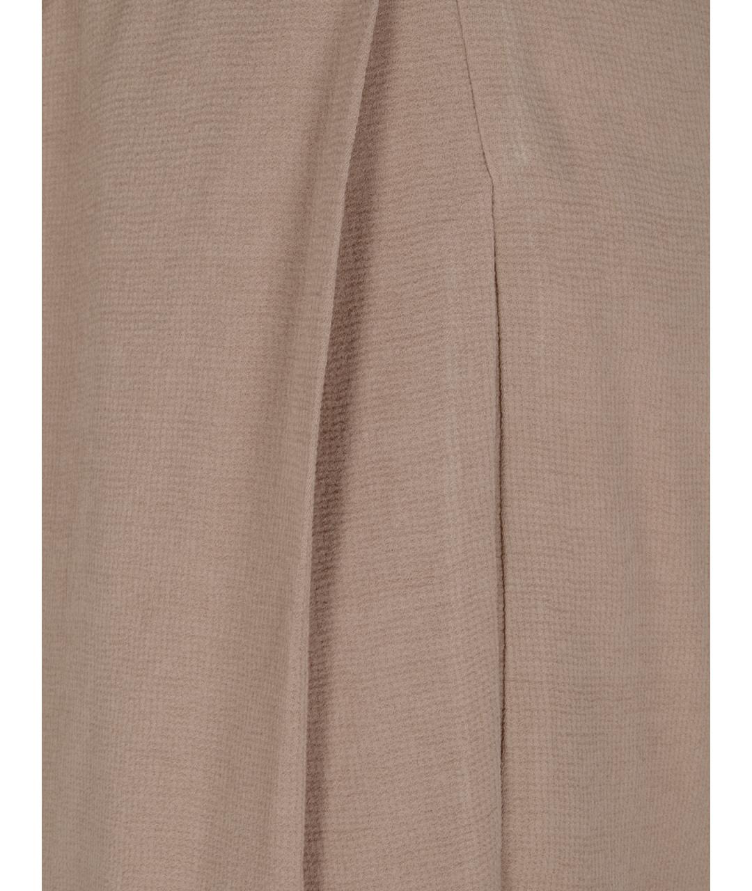 EMPORIO ARMANI Бежевые вискозные прямые брюки, фото 3