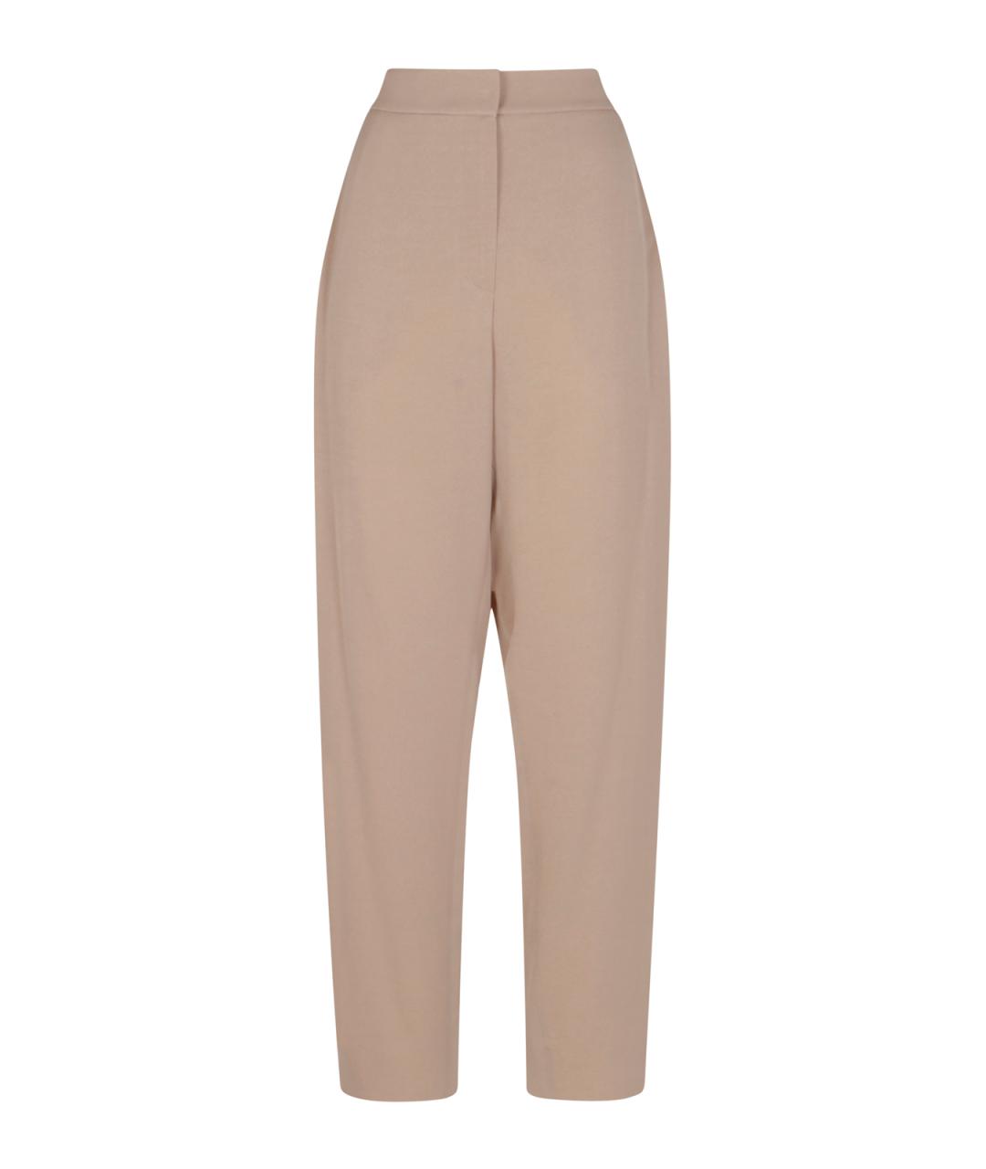 EMPORIO ARMANI Бежевые вискозные прямые брюки, фото 1