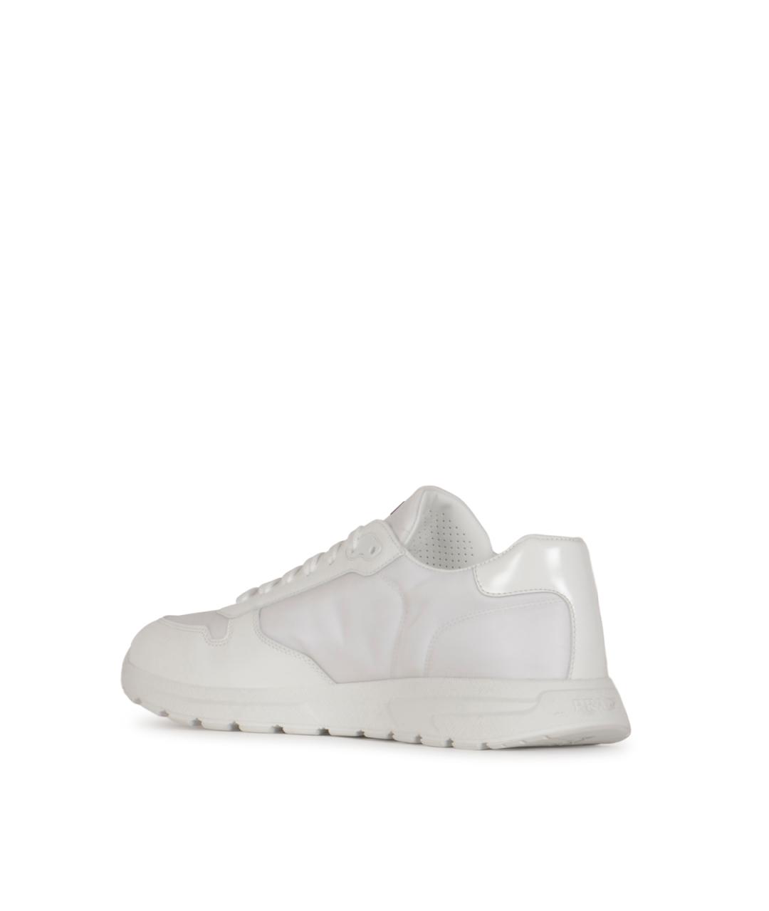 PRADA Белые синтетические низкие кроссовки / кеды, фото 3