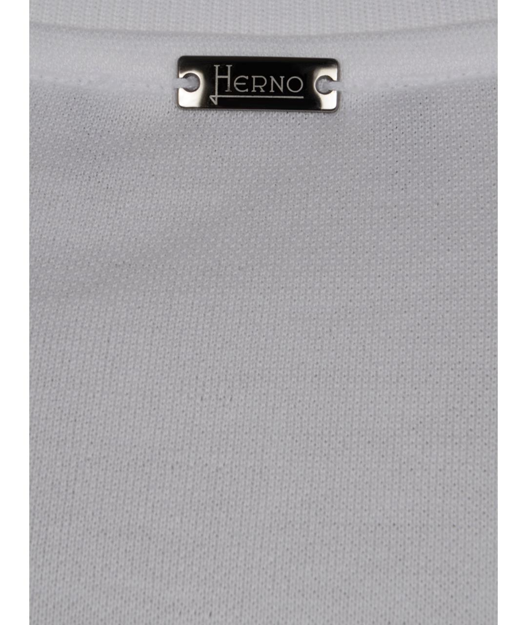 HERNO Белая хлопковая футболка, фото 3