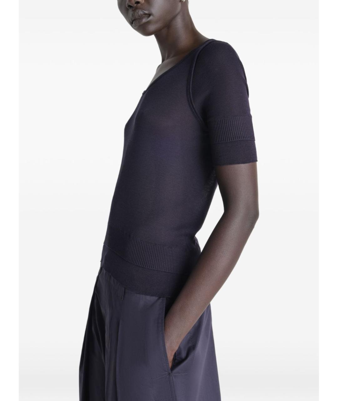 LEMAIRE Синяя вискозная футболка, фото 5