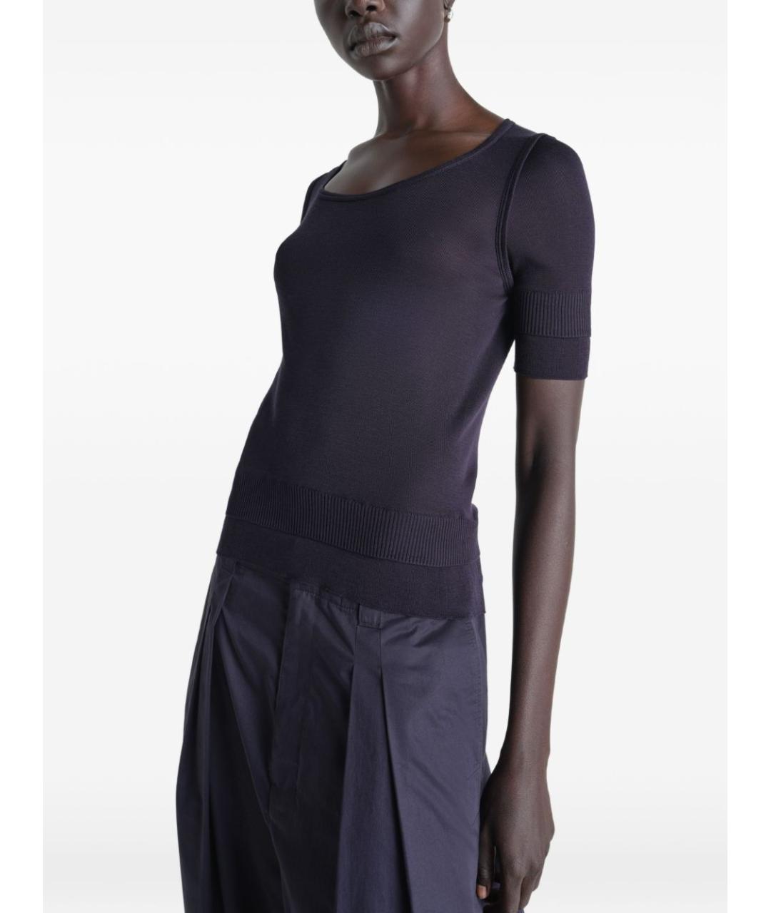 LEMAIRE Синяя вискозная футболка, фото 6