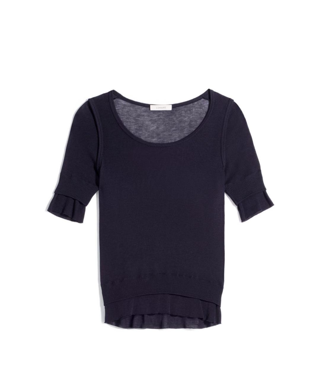 LEMAIRE Синяя вискозная футболка, фото 1