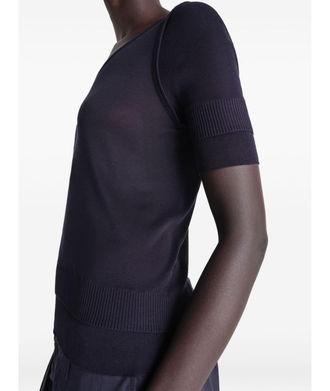 LEMAIRE Синяя вискозная футболка, фото 4