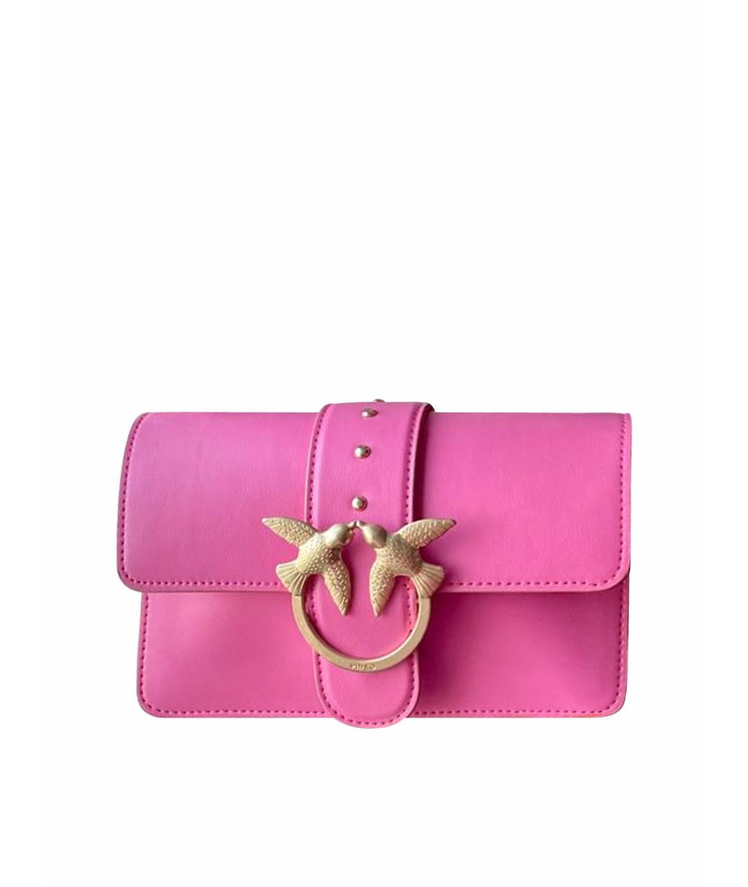 PINKO Розовая кожаная сумка с короткими ручками, фото 1
