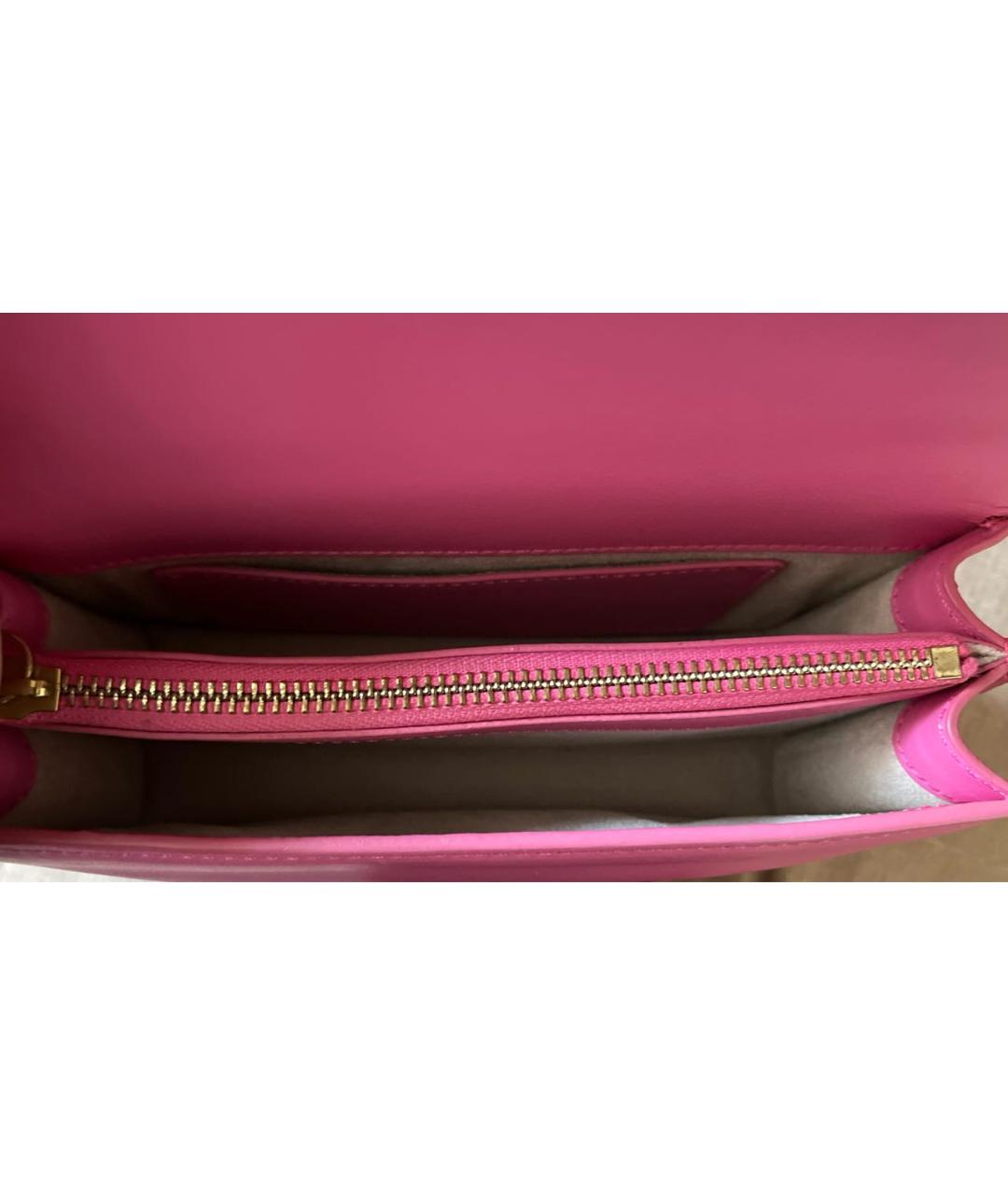 PINKO Розовая кожаная сумка с короткими ручками, фото 6