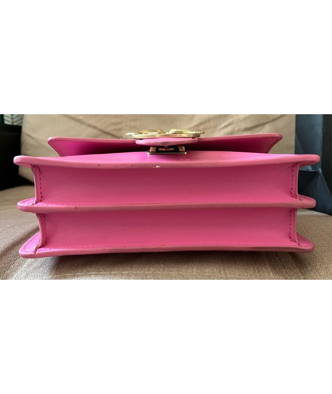 PINKO Розовая кожаная сумка с короткими ручками, фото 4