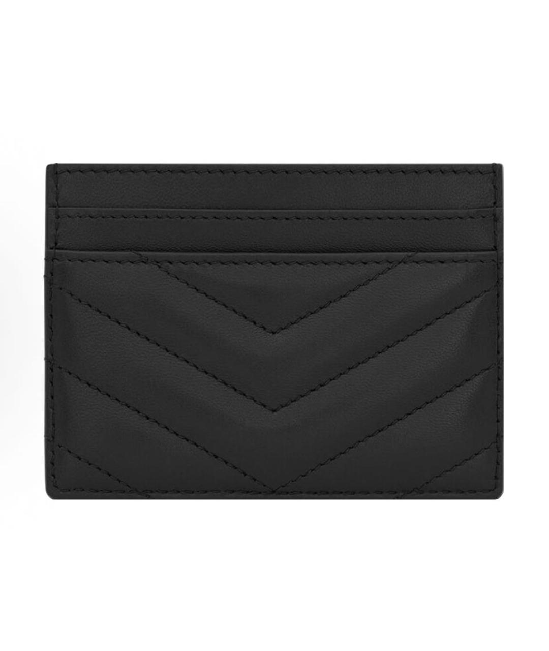SAINT LAURENT Черный кожаный кардхолдер, фото 2