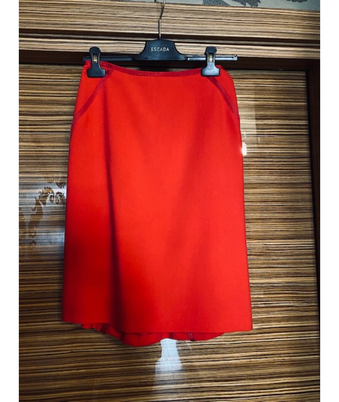 ESCADA Красная шерстяная юбка миди, фото 8