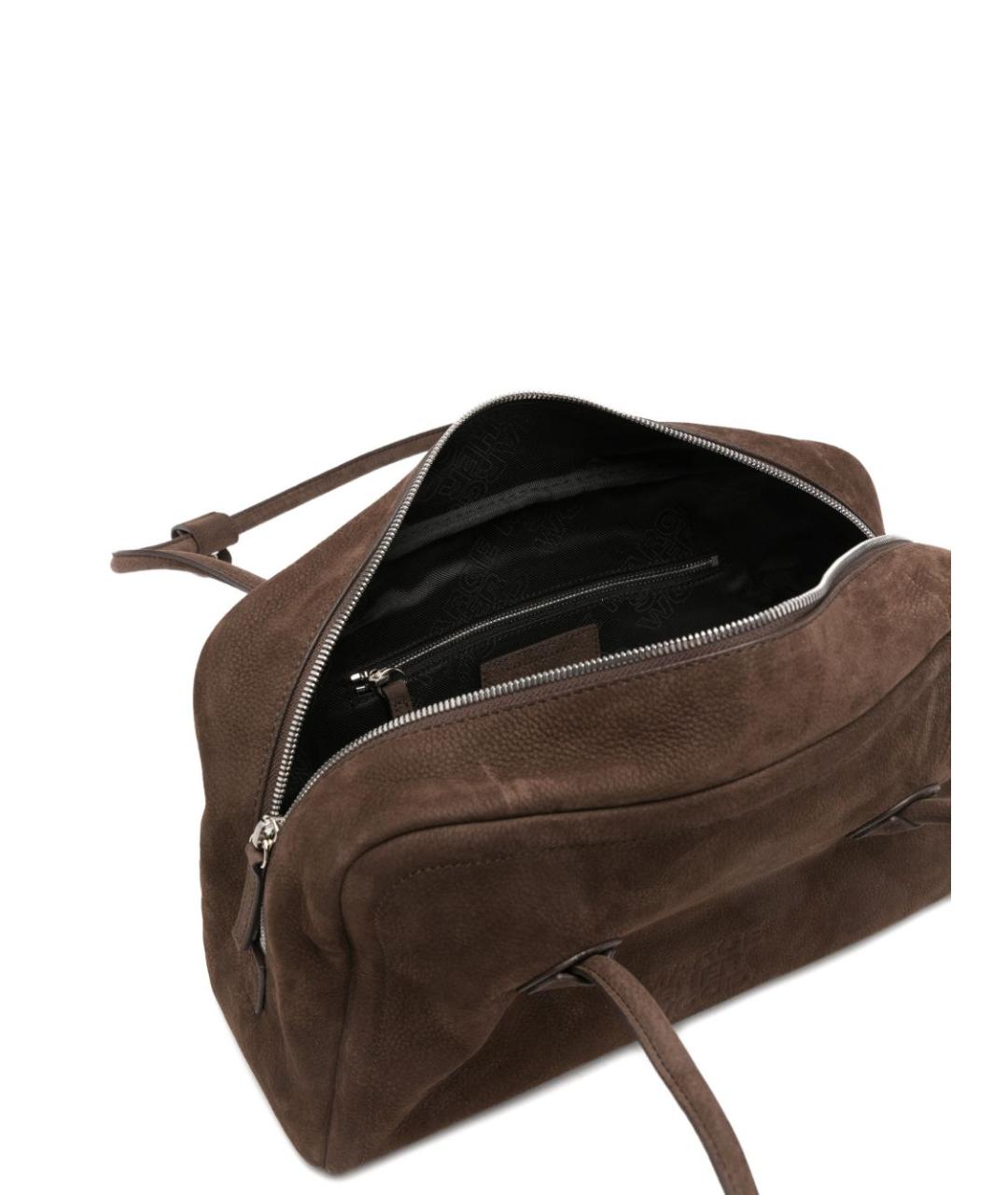 MARGESHERWOOD Коричневая замшевая сумка с короткими ручками, фото 5