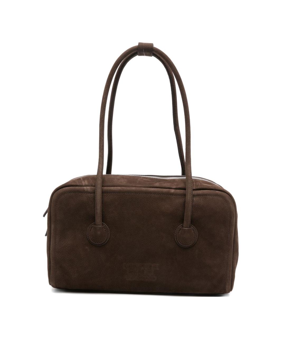 MARGESHERWOOD Коричневая замшевая сумка с короткими ручками, фото 1