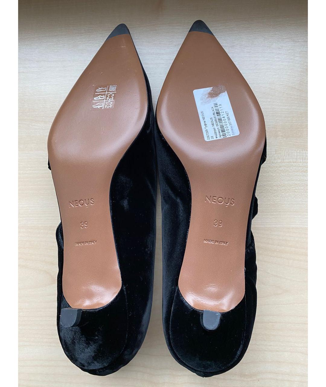 NEOUS Черные бархатные туфли, фото 5