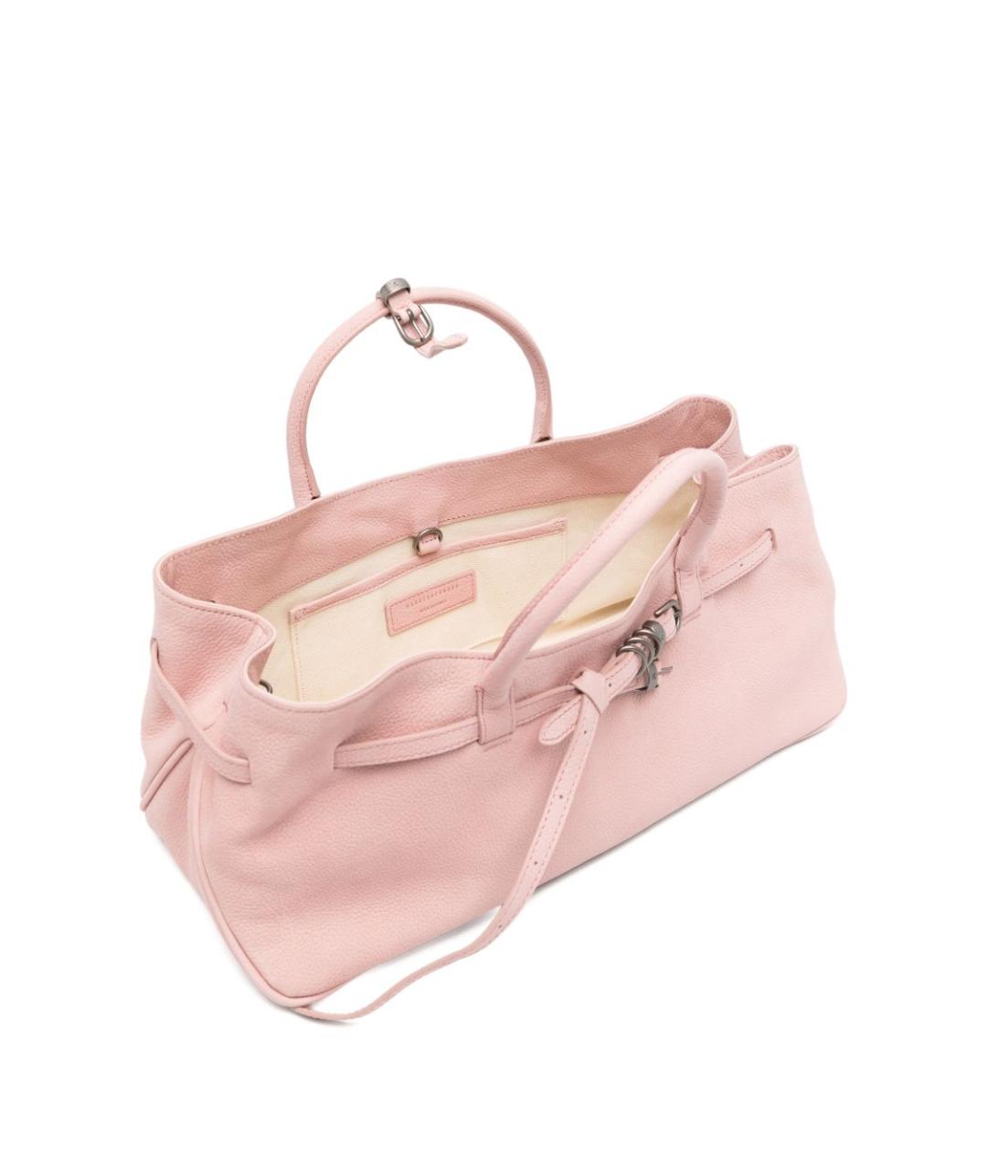 MARGESHERWOOD Розовая кожаная сумка тоут, фото 3