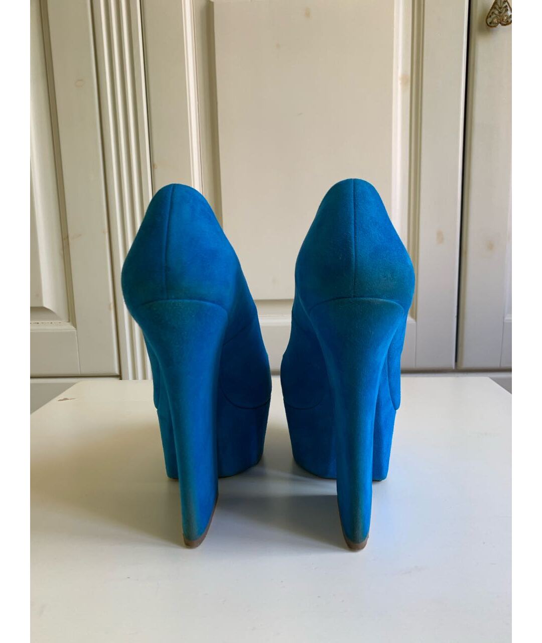 GIAN MARCO LORENZI Голубые замшевые туфли, фото 3