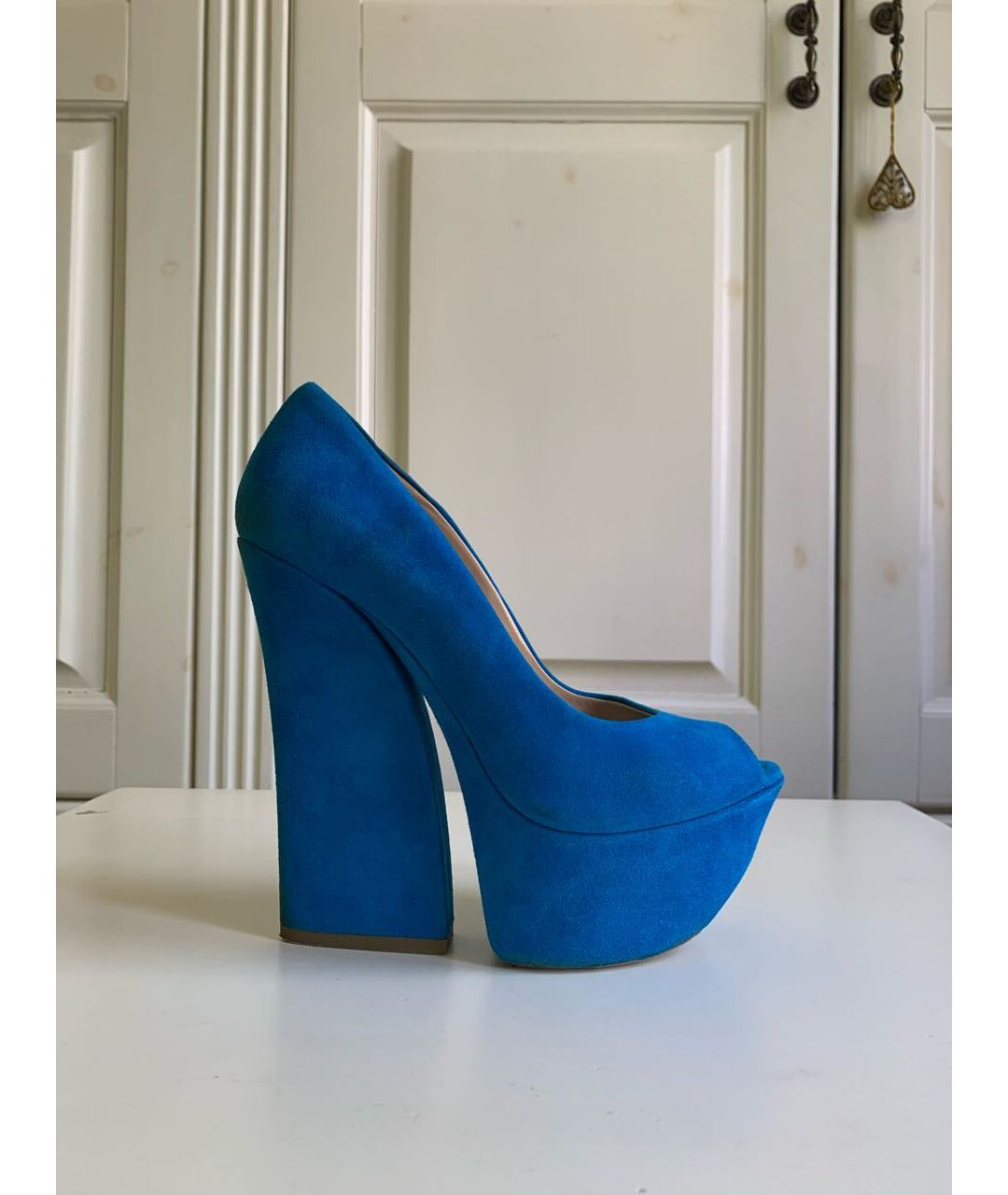 GIAN MARCO LORENZI Голубые замшевые туфли, фото 7