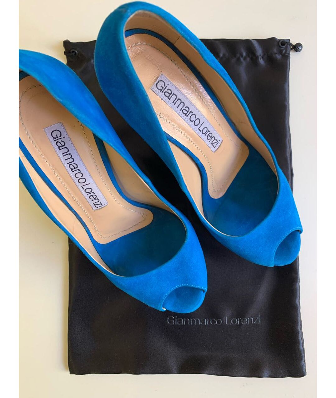 GIAN MARCO LORENZI Голубые замшевые туфли, фото 6