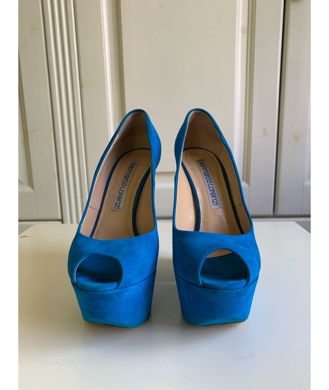GIAN MARCO LORENZI Голубые замшевые туфли, фото 2