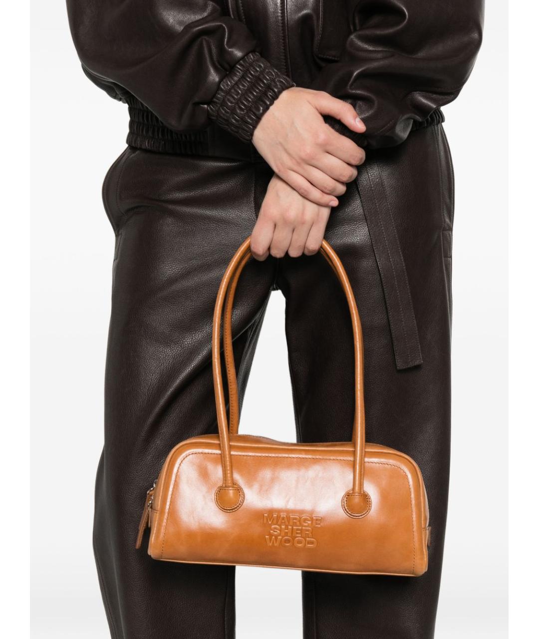 MARGESHERWOOD Коричневая кожаная сумка через плечо, фото 5