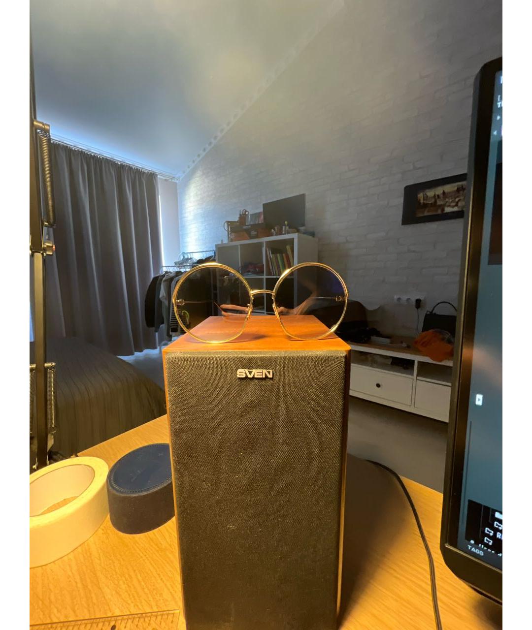 CHRISTIAN DIOR Золотые металлические солнцезащитные очки, фото 8