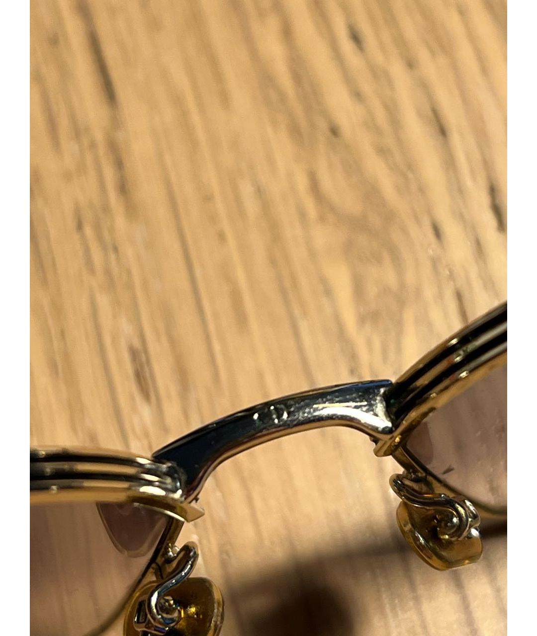 CHRISTIAN DIOR Золотые металлические солнцезащитные очки, фото 5