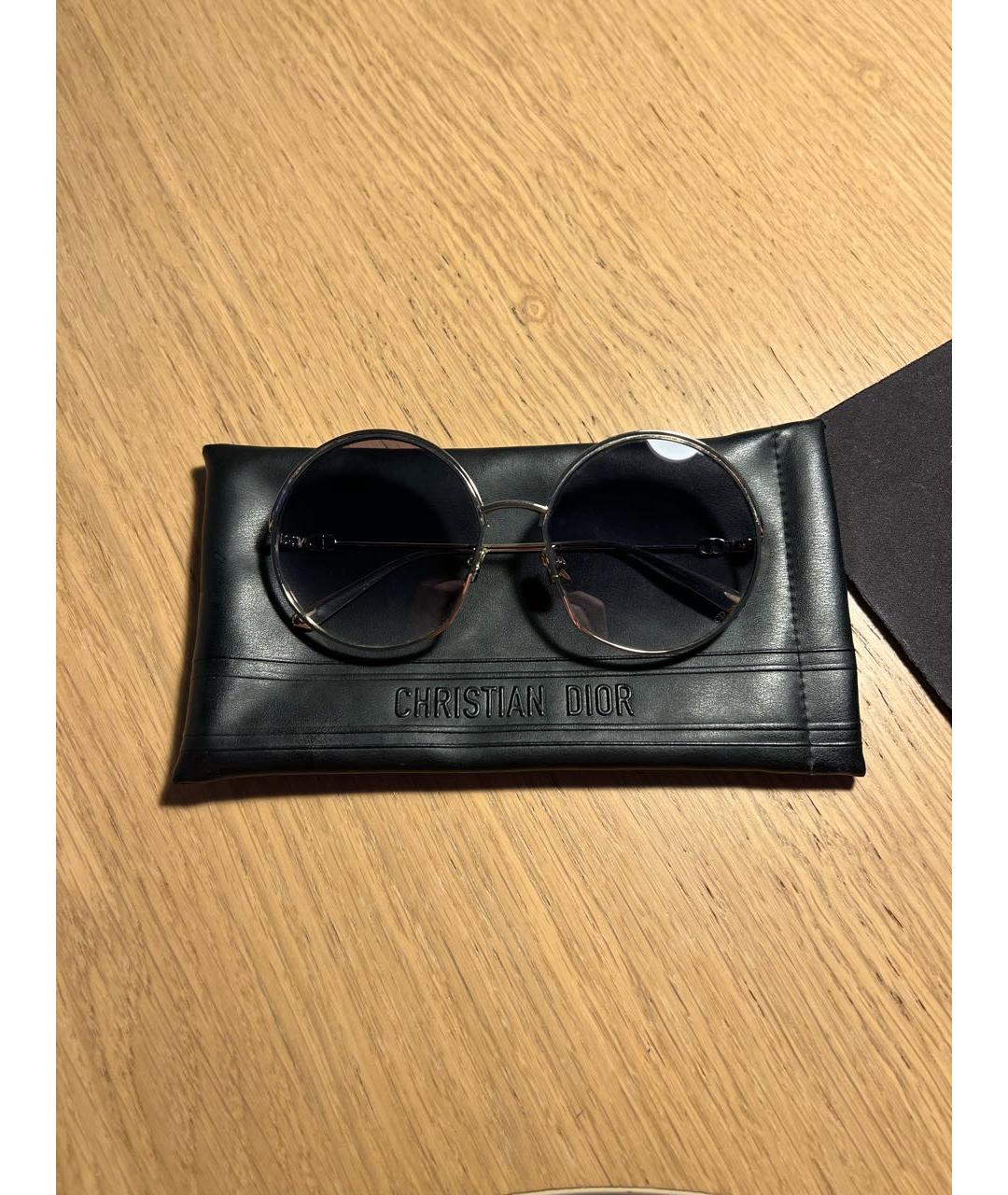 CHRISTIAN DIOR Золотые металлические солнцезащитные очки, фото 6