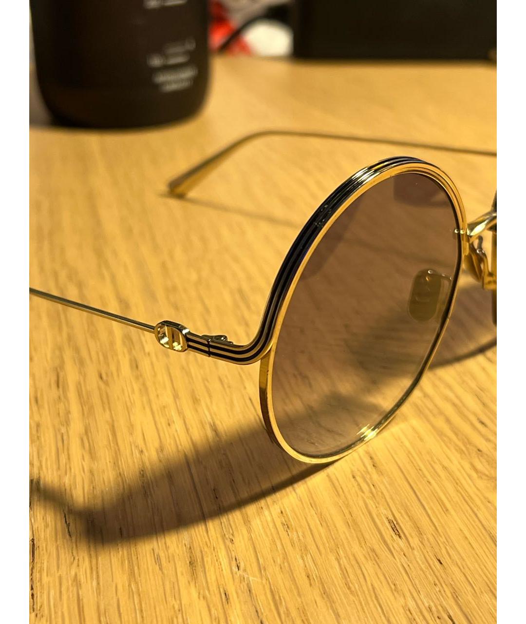 CHRISTIAN DIOR Золотые металлические солнцезащитные очки, фото 2