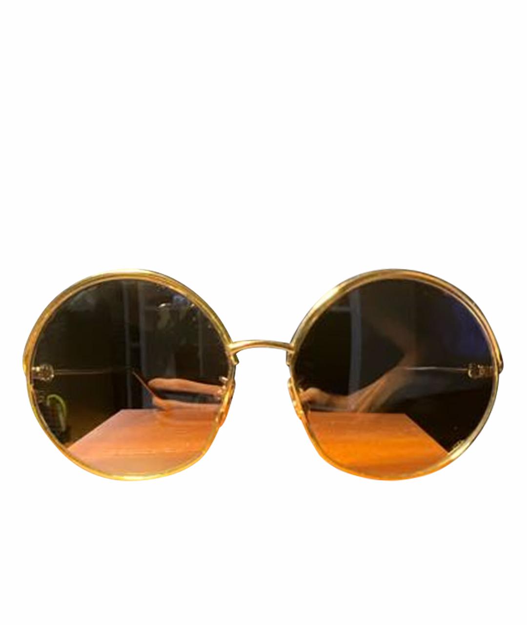 CHRISTIAN DIOR Золотые металлические солнцезащитные очки, фото 1