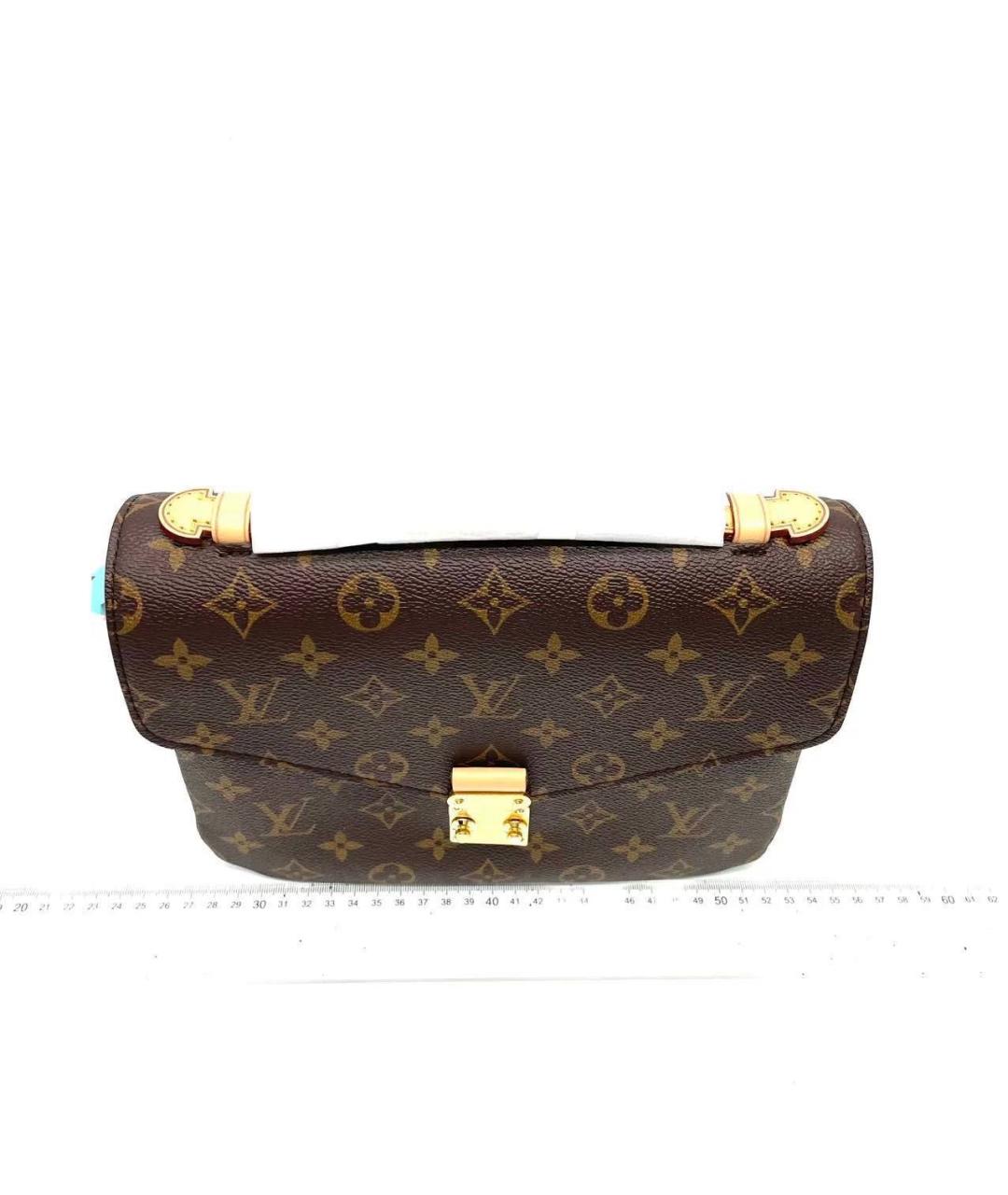 LOUIS VUITTON Коричневая кожаная сумка с короткими ручками, фото 2