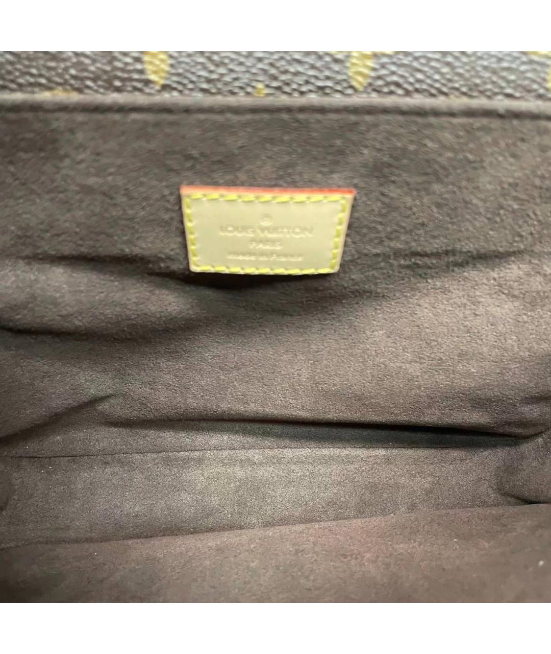 LOUIS VUITTON Коричневая кожаная сумка с короткими ручками, фото 7