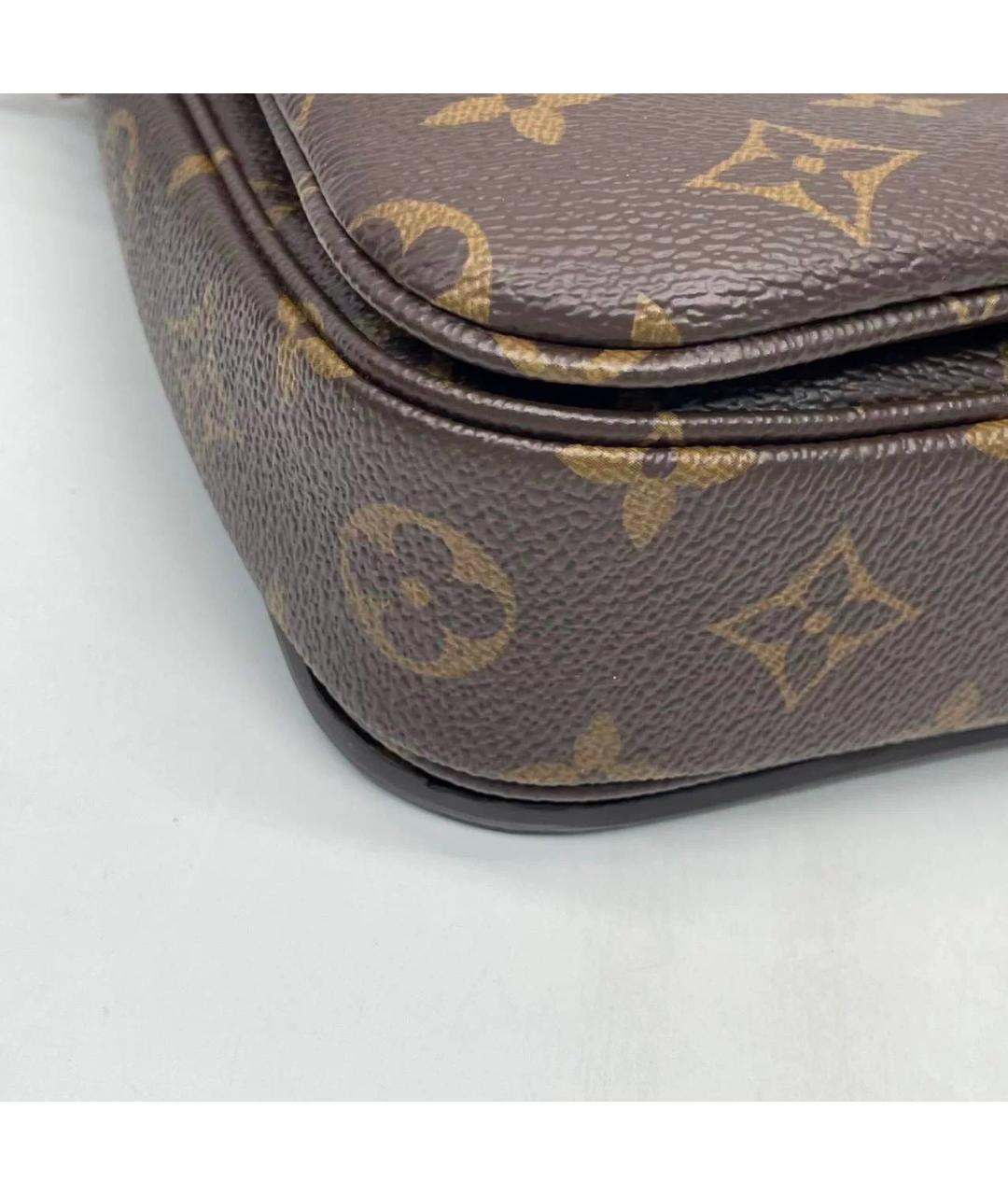 LOUIS VUITTON Коричневая кожаная сумка с короткими ручками, фото 5