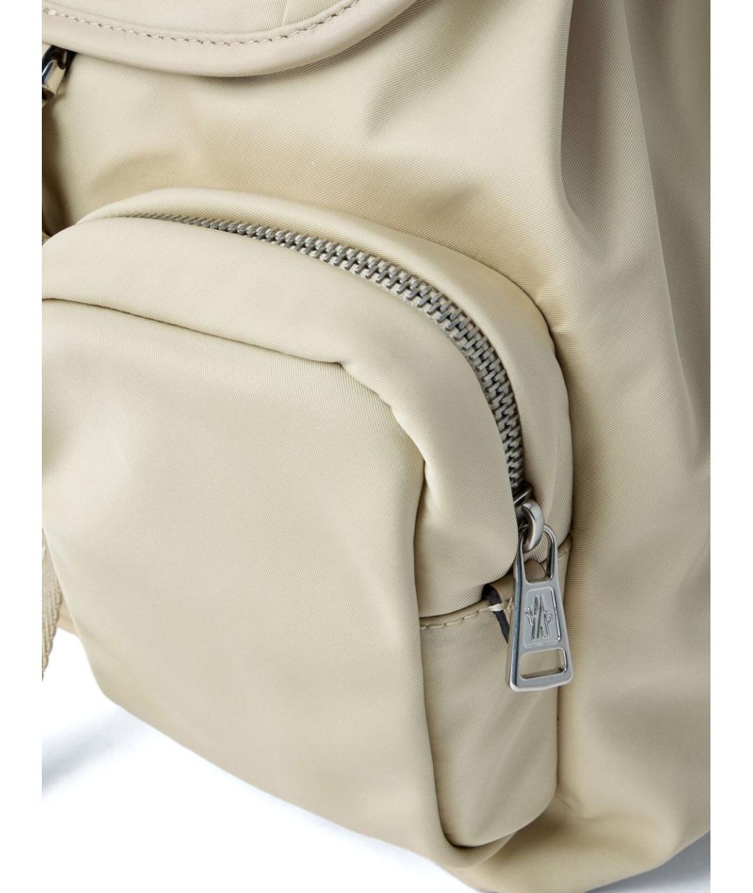 MONCLER Бежевый тканевый рюкзак, фото 4