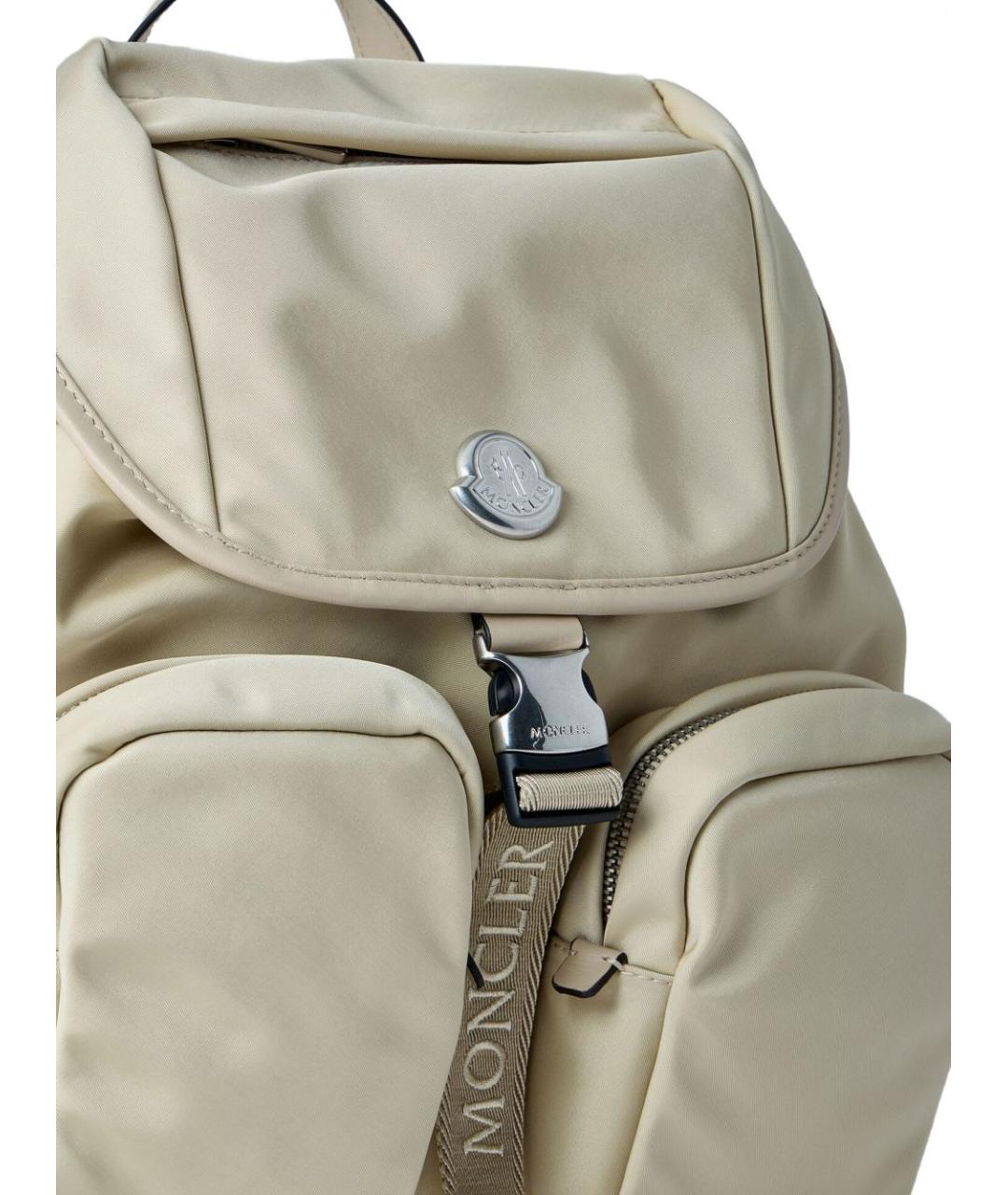 MONCLER Бежевый тканевый рюкзак, фото 3