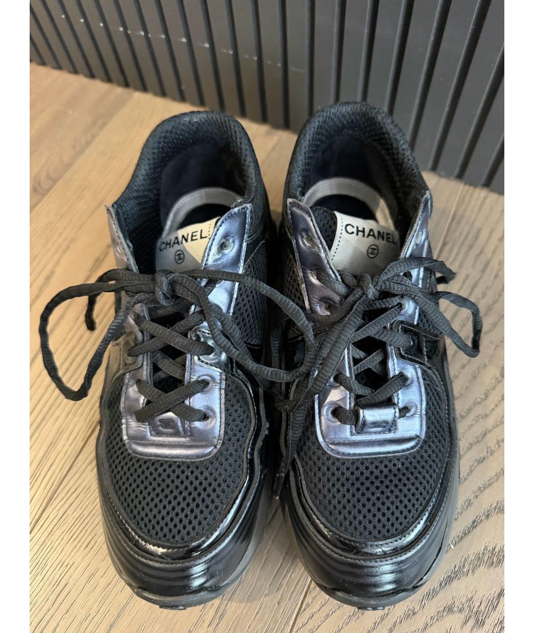 CHANEL Черные текстильные кроссовки, фото 4
