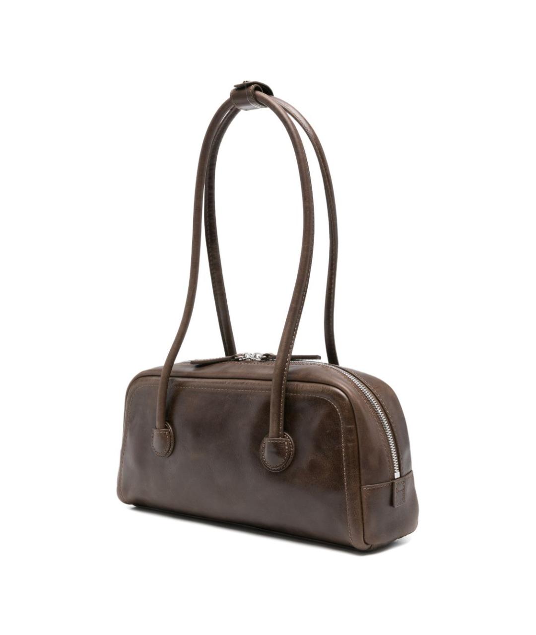 MARGESHERWOOD Коричневая кожаная сумка с короткими ручками, фото 5