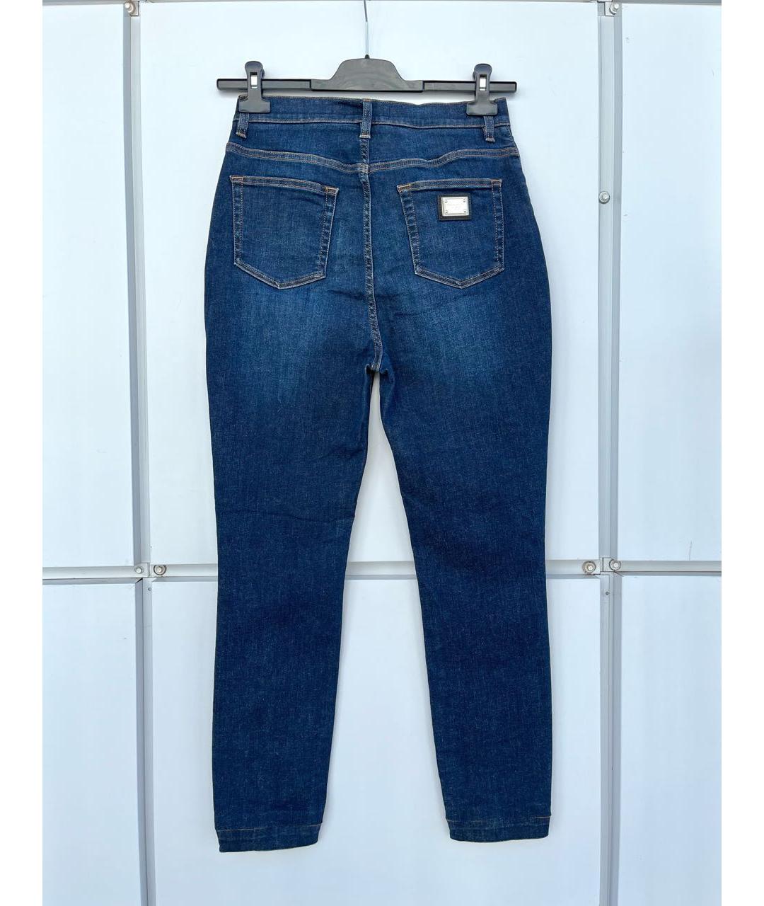 DOLCE&GABBANA Синие хлопко-эластановые джинсы слим, фото 2